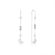 Срібні сережки-протяжки Метелики з фіанітами (P-4214-E/12/1)