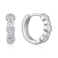 Срібні сережки-конго з фіанітами PB01847-E/12/1