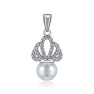 Срібна підвіска з перлиною та фіанітами PE37268-P/12/21195