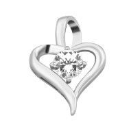 Срібна підвіска Серце з фіанітом (PE40402)