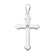 Срібний хрестик з фіанітом (PE40709)