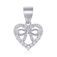 Срібна підвіска Серце з фіанітами PE40740-P/12/1