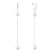 Срібні сережки-підвіски з перлами  (Pearls 7 Rod V)
