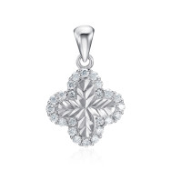 Срібна підвіска Конюшина з фіанітами (PS00405-P/12/1)