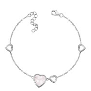 Срібний браслет Серце з перламутром (SB31189-BR)