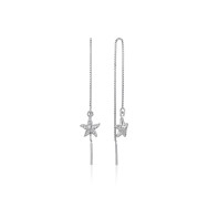 Срібні сережки-протяжки з фіанітами (SE00370-E/12/1)