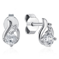 Срібні сережки-пусети з фіанітами (SE00648-E/12/1)