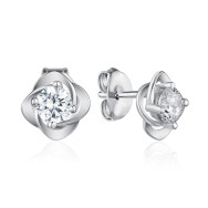 Срібні пусети з фіанітами SE00649-E/12/1