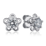 Срібні сережки з фіанітом SE01448-E/12/1