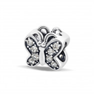 Срібна намистина шарм Порхаючий метелик (П-003ч)