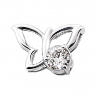 Срібна підвіска Метелик з фіанітом (84584б)