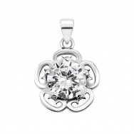 Срібна підвіска Квітка з фіанітом (1PE44869)