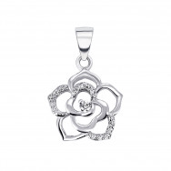 Срібна підвіска Квітка з фіанітами (1PE46036)