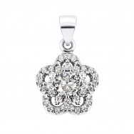 Срібна підвіска Квітка з фіанітами (1PE46408)