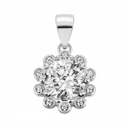 Срібна підвіска Квітка з фіанітами (7P18506)