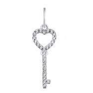 Срібна підвіска Ключик з фіанітами (930103б)
