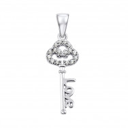 Срібна підвіска Ключик з фіанітами (TP0499)
