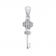 Срібна підвіска Ключик з фіанітами (TP0927)