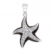 Срібна підвіска «Морська зірка» з фіанітами (70260/12/1/631)