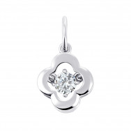 Срібна підвіска Конюшина з фіанітом (3879р-CZ)