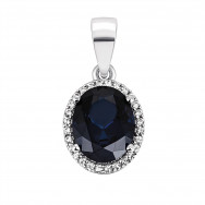 Срібна підвіска з нано сапфіром і фіанітами (3890р-NSPH)