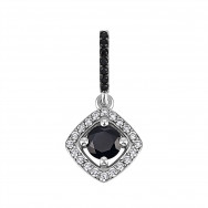 Срібна підвіска з нано сапфіром і фіанітами (3901чбр-NSPH)