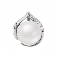 Срібна підвіска з перлиною і фіанітами (3959р-PWT)