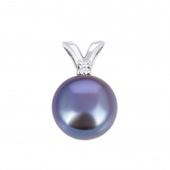 Срібна підвіска з перлиною і фіанітом (3958чбр-PBL)