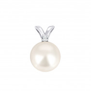 Срібна підвіска з перлиною і фіанітом (3958р-PWT)