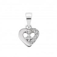 Срібна підвіска Серце з діамантами (3935р-BR)