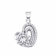 Срібна підвіска Серце з фіанітами (1PE46395)