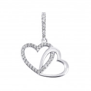 Срібна підвіска Серце з фіанітами (3761р-CZ)