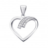 Срібна підвіска Серце з фіанітами (PPS2148)