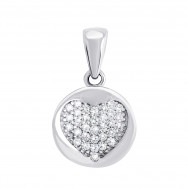 Срібна підвіска Серце з фіанітами (TP1629)