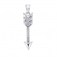 Срібна підвіска Стріла з фіанітами (2P18415)