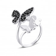 Срібна каблучка Метелик з фіанітами (КВ511.10с)
