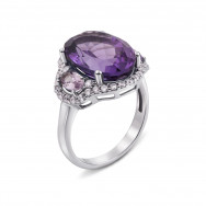 Срібна каблучка з аметистом і фіанітами (1628/9р)