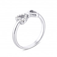 Срібна каблучка Бантик з фіанітами (LR1130)