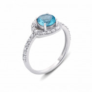 Срібна каблучка з топазом і фіанітами (1596/9р)