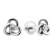 Срібні пусети Квіти з фіанітами (2439/9р-CZ)