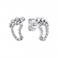 Срібні пусети Ніжки з фіанітами (1SE61782E)
