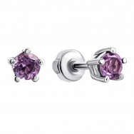 Срібні пусети з аметистом (2093/9р-AMT)