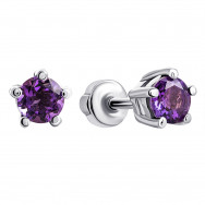 Срібні пусети з аметистом (2094/9р-AMT)