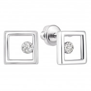 Срібні пусети з діамантами (2403/1р-BR)