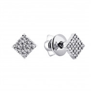 Срібні пусети з діамантами (2412/1р-BR)