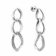 Срібні сережки-підвіски з фіанітами (82118б)