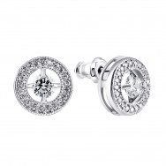 Срібні пусети з фіанітами (824С.Rh)