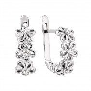 Срібні сережки Квіти з фіанітами (82733б)