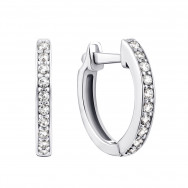 Срібні сережки-конго з фіанітами (2245/1р-CZ)