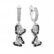 Срібні сережки-підвіски «Метелики» з фіанітами (40312/12/1/792)